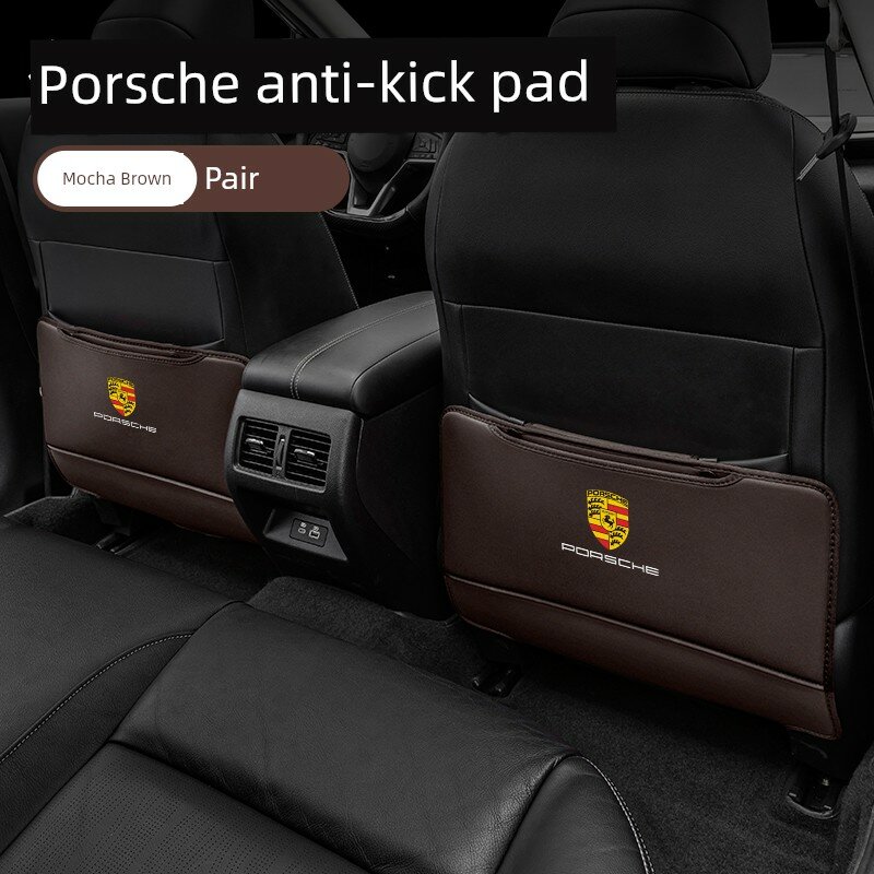 Защитный чехол для сидений Porsche Cayenne Macan Panamera 718 с логотипом, коричневый, комплект из 2 шт