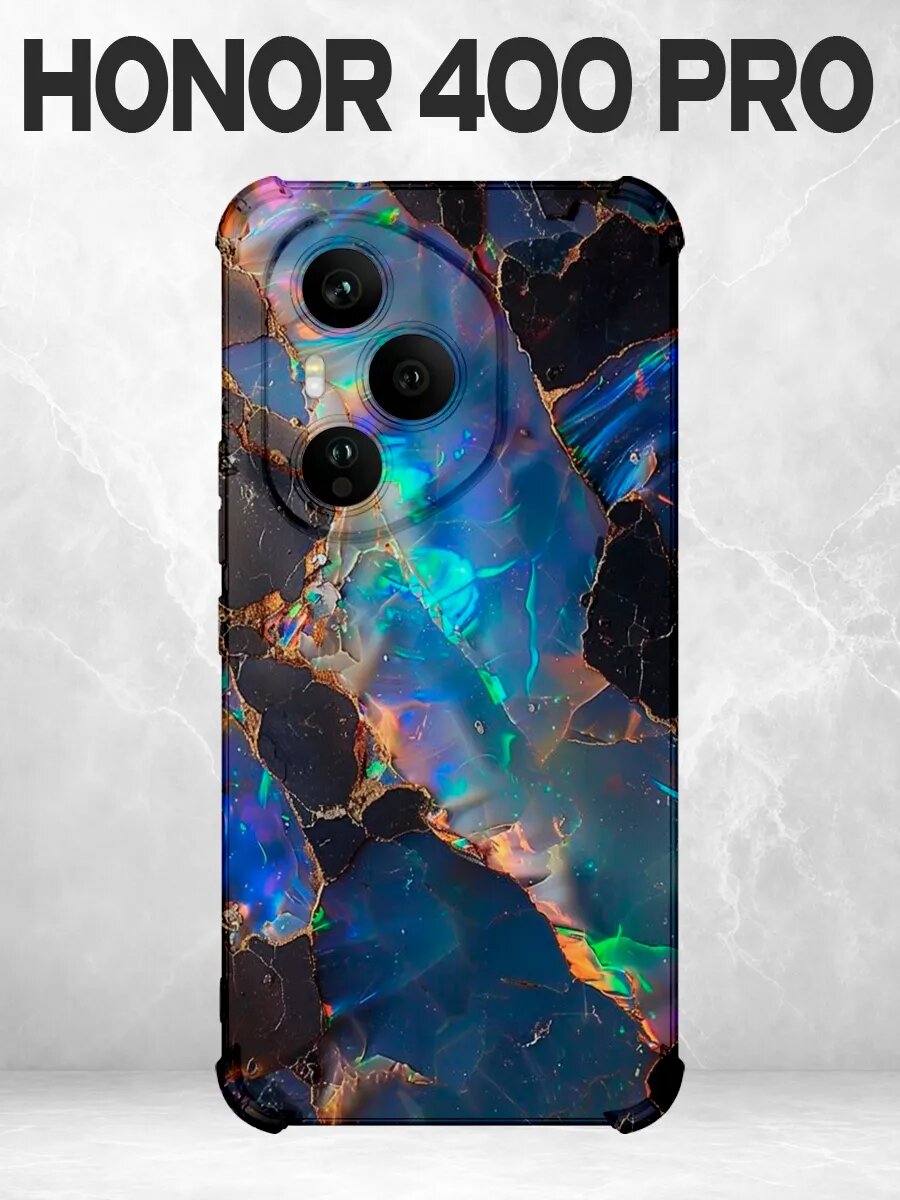 Чехол на Honor 400 Pro опал камень синий