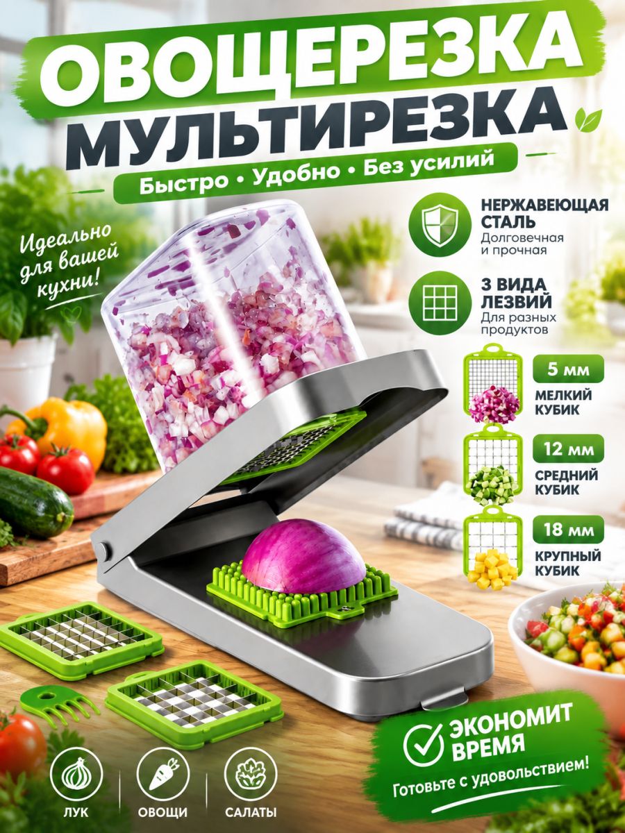 Овощерезка аллигатор металлическая, Артикул: 5854422962, Материал: Нержавеющая сталь