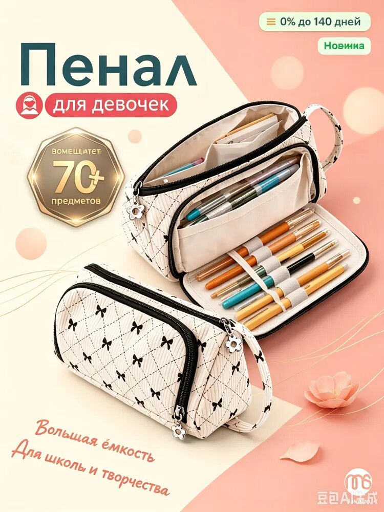 Пенал для девочек в школу, пенал