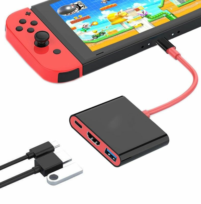 Портативная докстанция расширения Switch устройство зеркального отображения экрана OLEDконвертер HDMIадаптер