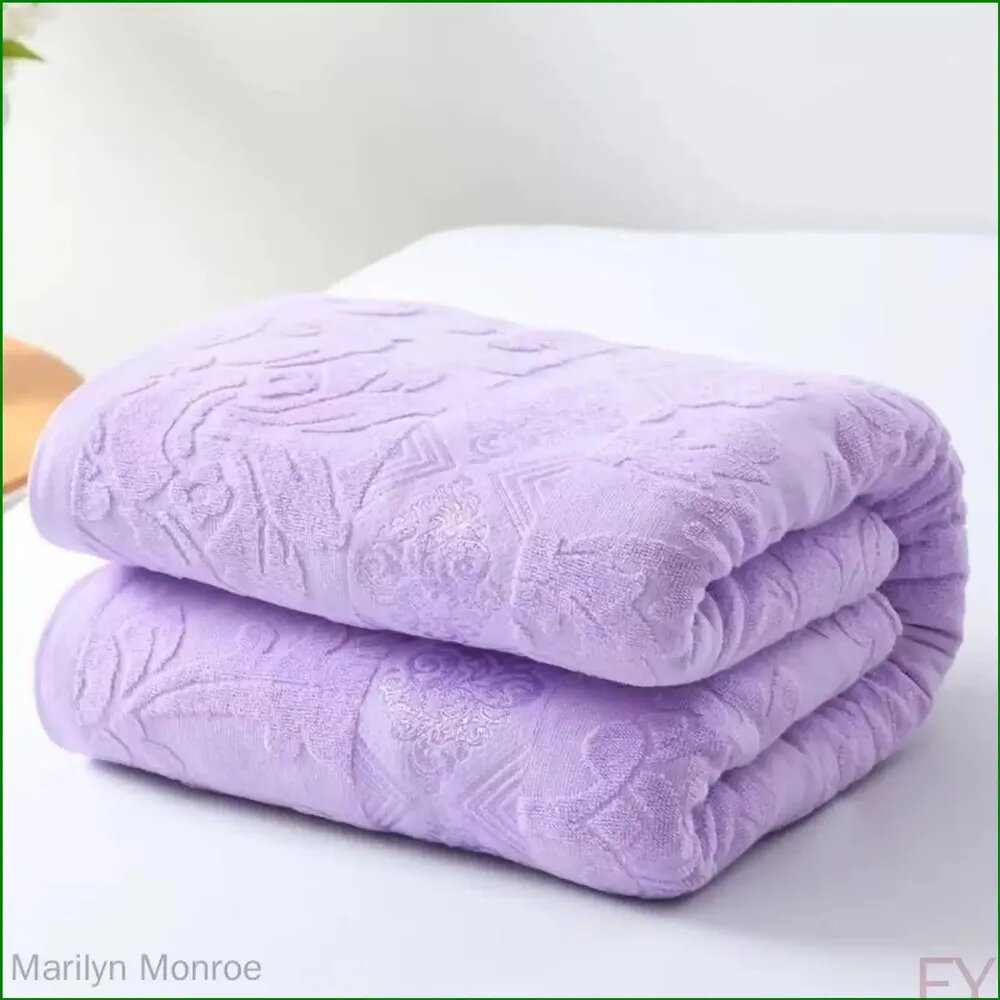 Простыня 150x200 см из махровой ткани, сиреневые узоры, хлопок, односпальная