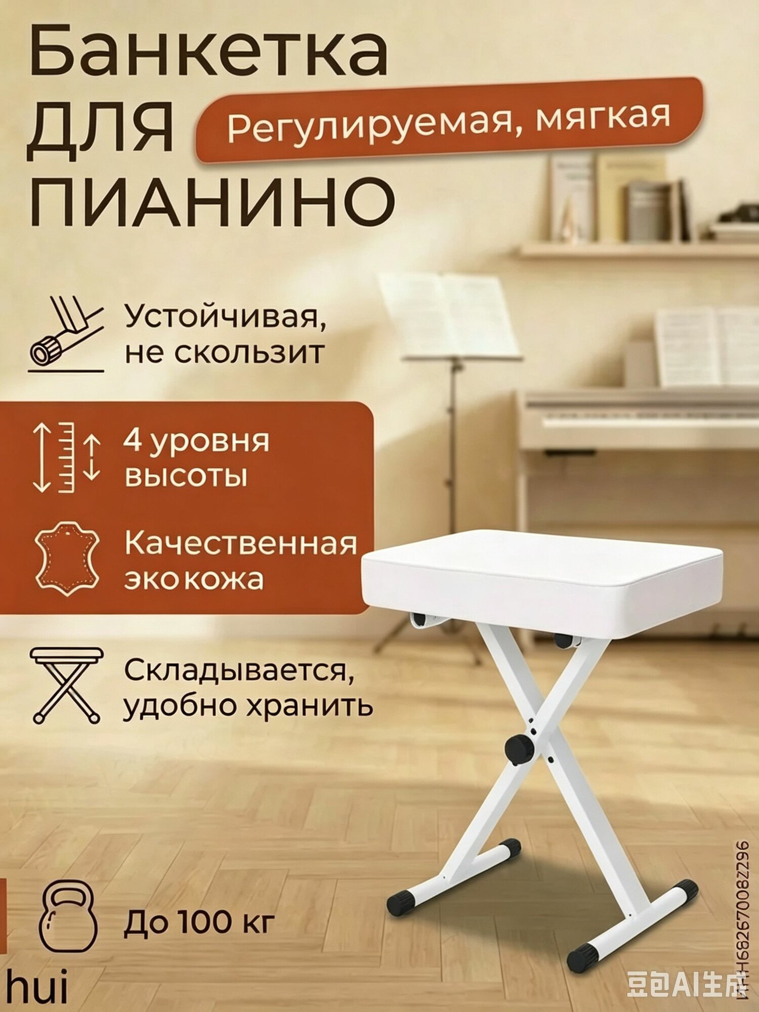 Банкетка, Пенополиуретан, 40х30х50 см