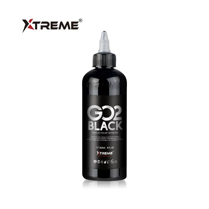 XTREME Чисто Черная Татуировочная Краска 8 унций (240 мл) Высокая Покрытие и Долговечность