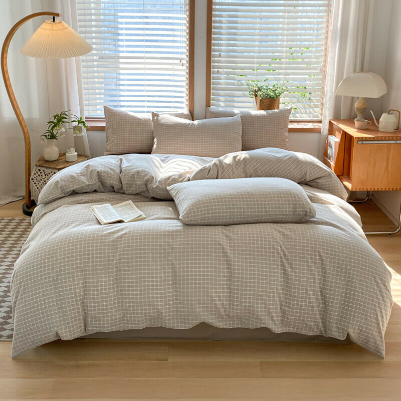 MUJI A-класс 100% хлопковый комплект постельного белья 4 предмета для кровати 1.5/1.8 м с простыней и чехлом на подушку