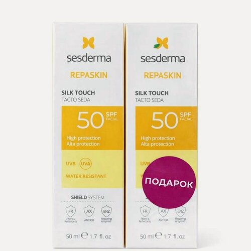 Изображение товара SESDERMA REPASKIN SILK TOUCH 1+1 Facial SPF 50 Средство солнцезащитное с нежностью шелка для лица СЗФ 50, 50 м