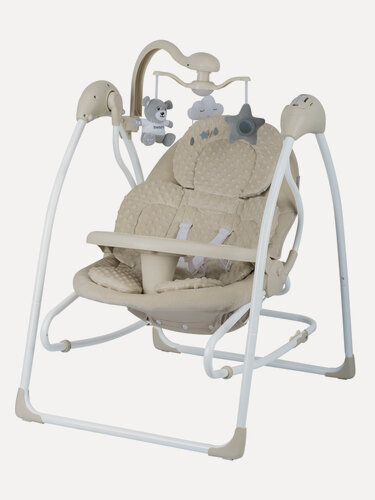 Изображение товара Электрокачели шезлонг 2 в 1 Indigo FRESH, с пультом управления, светло-бежевый