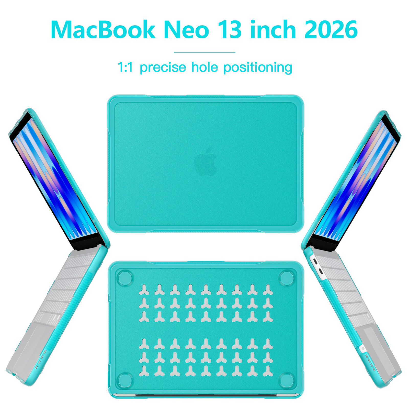 Чехол Shockproof Case Military-Grade, для MacBook Neo, с подставкой, защита от царапин, анти-столкновение