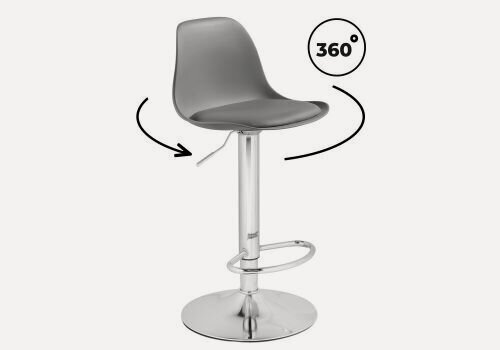 Изображение товара Стул барный Woodville Soft gray / chrome