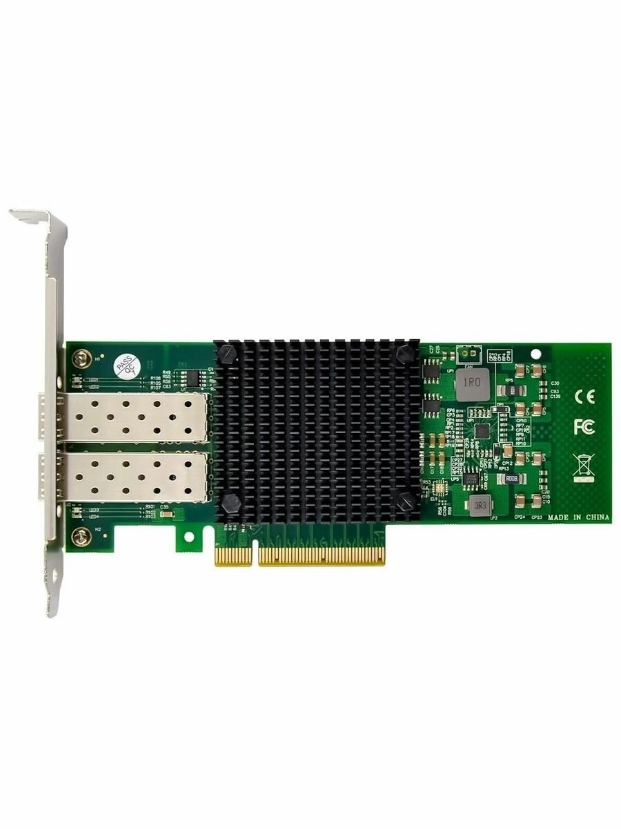 10G сетевая карта PCIe, 2SFP+, Intel 82599ES, серверный LAN адаптер ORIENT XWT-INT520PE8 2SFP+ — фото 1