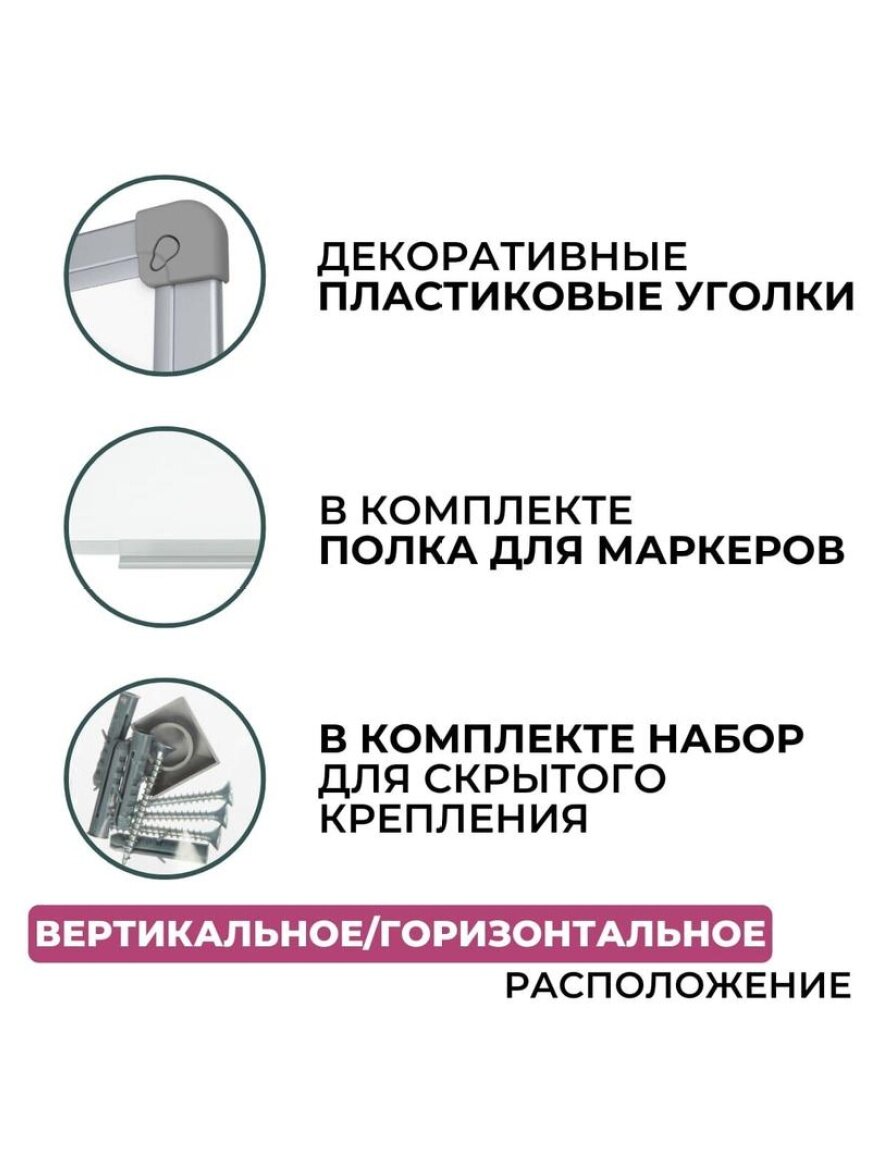 Доска магнитно-маркерная Attache Selection 90х120 Attache Economy лак — фото 1