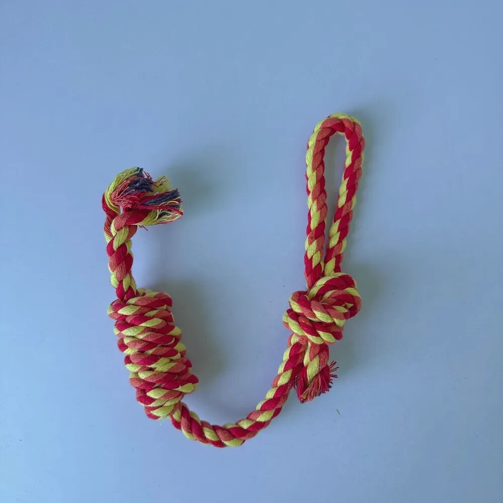 Игрушка для собак из каната с ручкой для перетягивания, Конфета, 40 см, 69 г