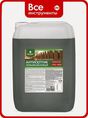Изображение товара Антисептик, PROSEPT, PROSEPT ECO ULTRA невымываемый, коричневый, готовый состав, 20 л 062-20, бревна или бруса