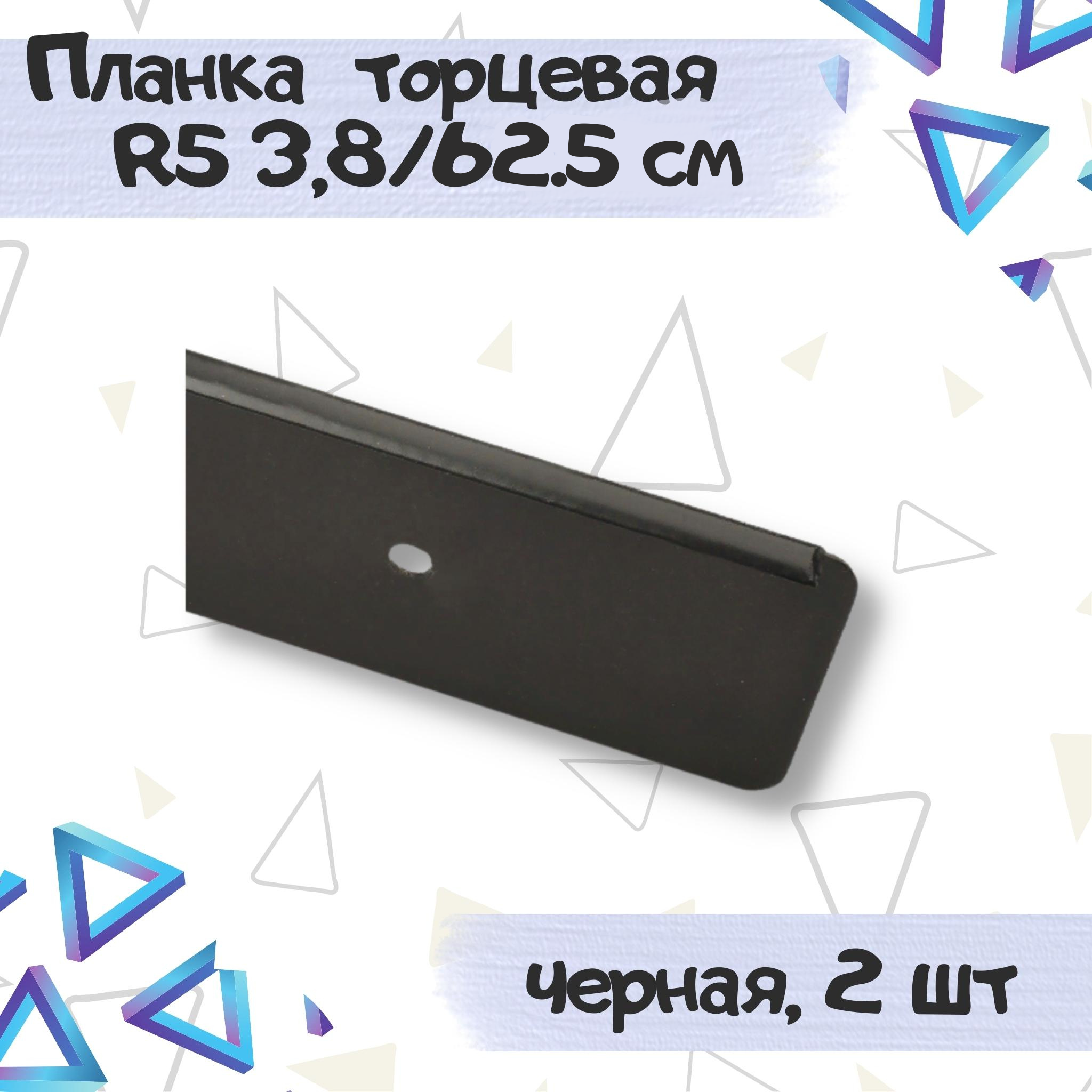 Планка для столешницы Европа 38мм*625мм универсальная торцевая 1528У R1 черная - 2 штуки