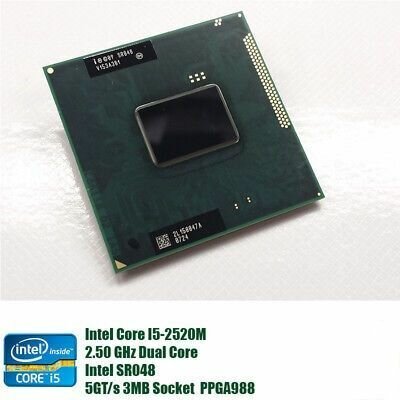 Процессор Intel Core i5-2520M Сокет PGA для ноутбука 2 ядра 4 потока 35Вт OEM