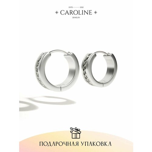 фото Серьги конго caroline jewelry, серебряный