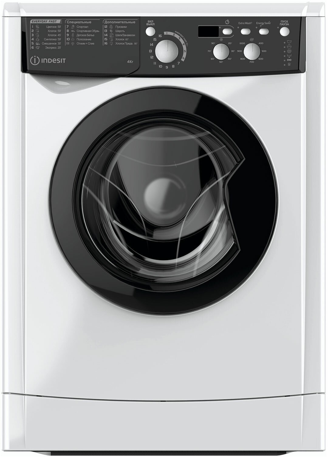 Стиральная машина Indesit MyTime EWUD 4105 BK CIS, с фронтальной загрузкой, 4кг