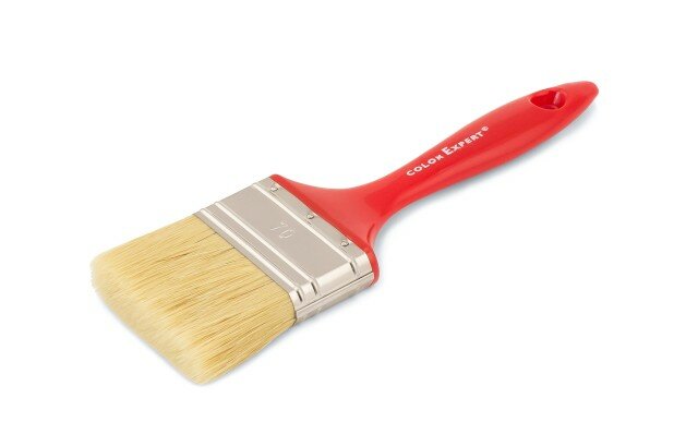 COLOR EXPERT 81287002 Кисть флейцевая светлая щетина пластиковая лаковая ручка (70 мм)