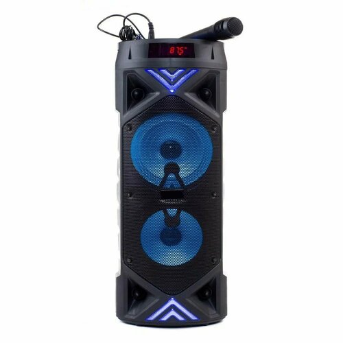 Большая колонка большая колонка беспроводная портативная колонка караоке bluetooth колонка AUX микрофон в комплекте световые эффекты 4990₽