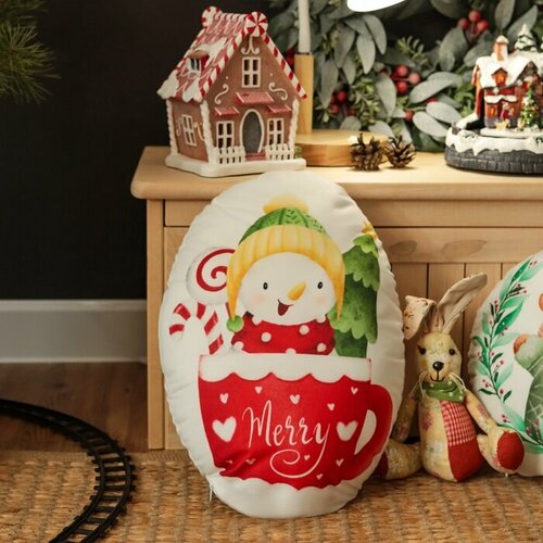 фото Этель подушка декоративная новогодняя этель "merry" 28*37см