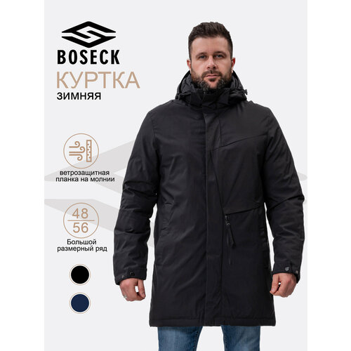 BOSECK，размер L черный ，парка мужская зимняя