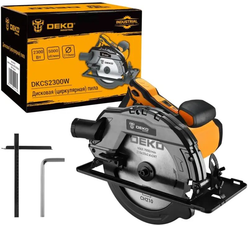Изображение Пила циркулярная сетевая Deko DKCS2300W, 2300 Вт, 210 мм