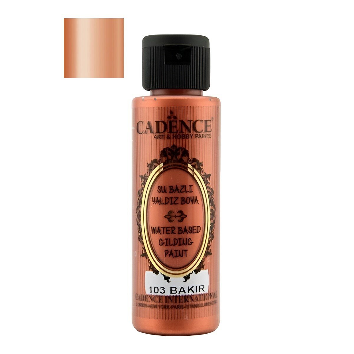 Акриловая краска c эффектом золочения Cadence Waterbased Gilding Paint. Copper-103