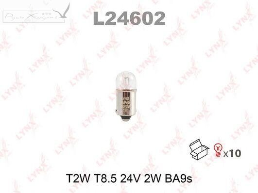 Лампа 24V T2W 2W BA9s LYNXauto 1 шт. картон L24602