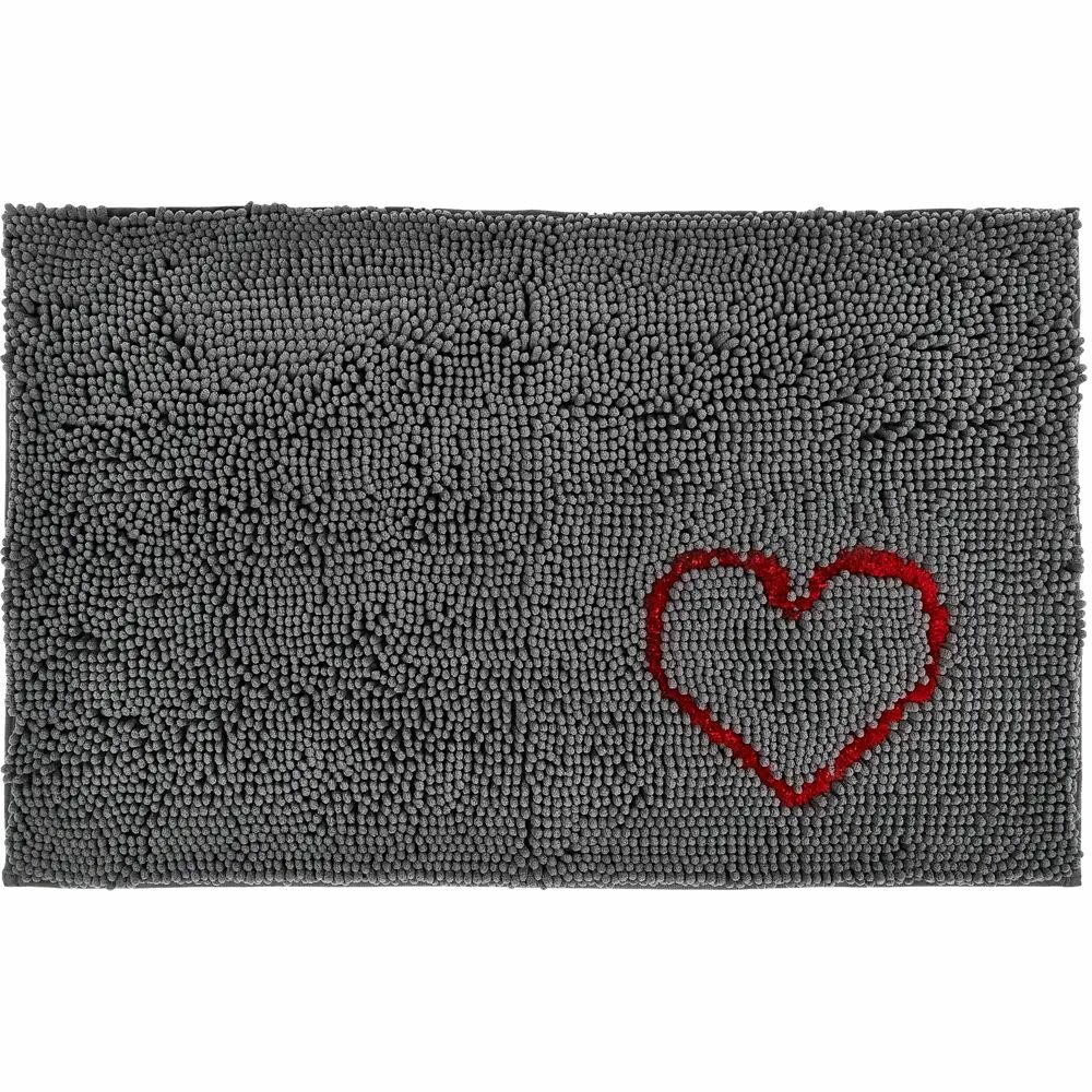 Коврик для ванной Heart 50x80 см цвет серый