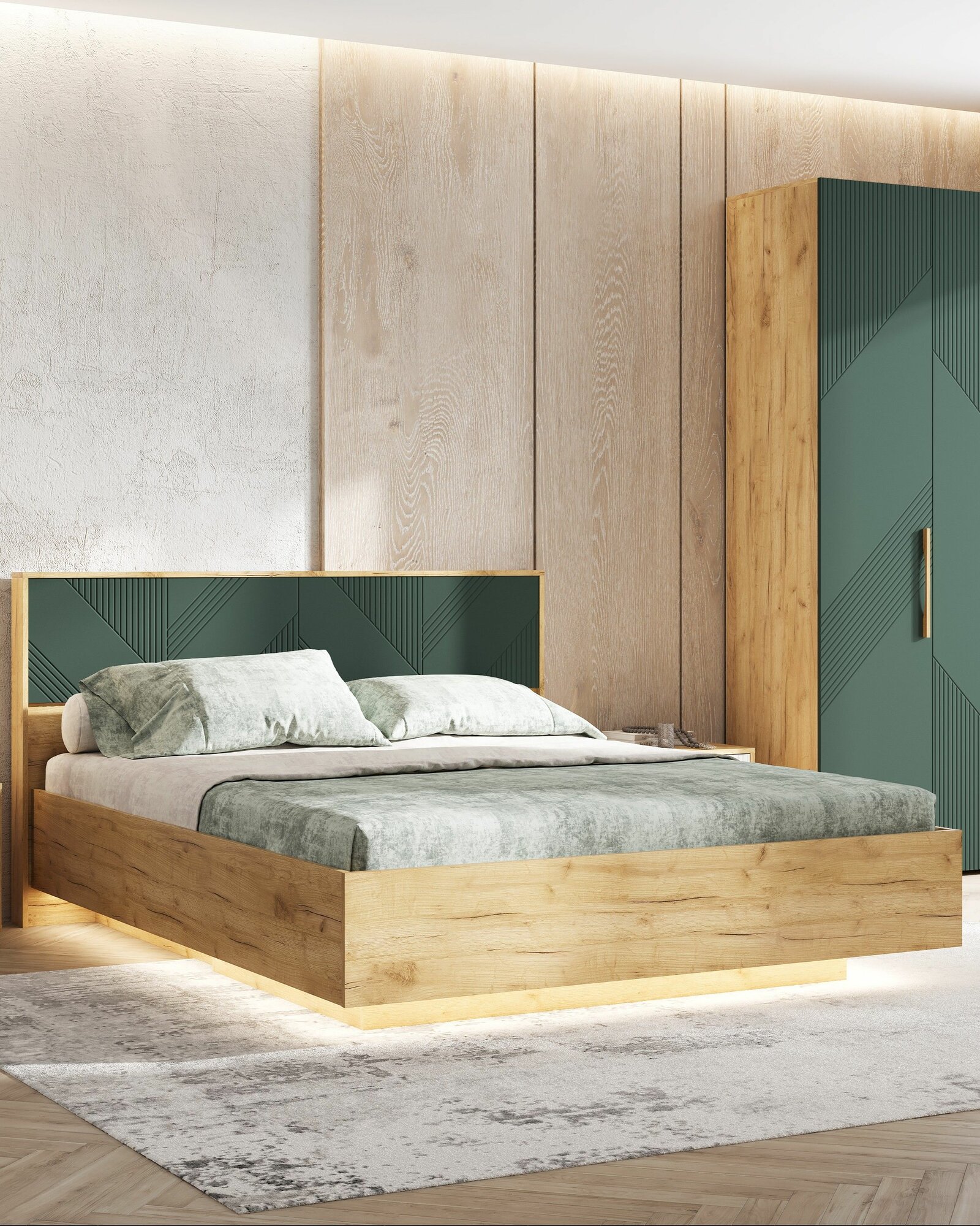 Двуспальная кровать Мебельная Компания "МиФ" Ирис, с ортопедическим основанием, 1,6 м