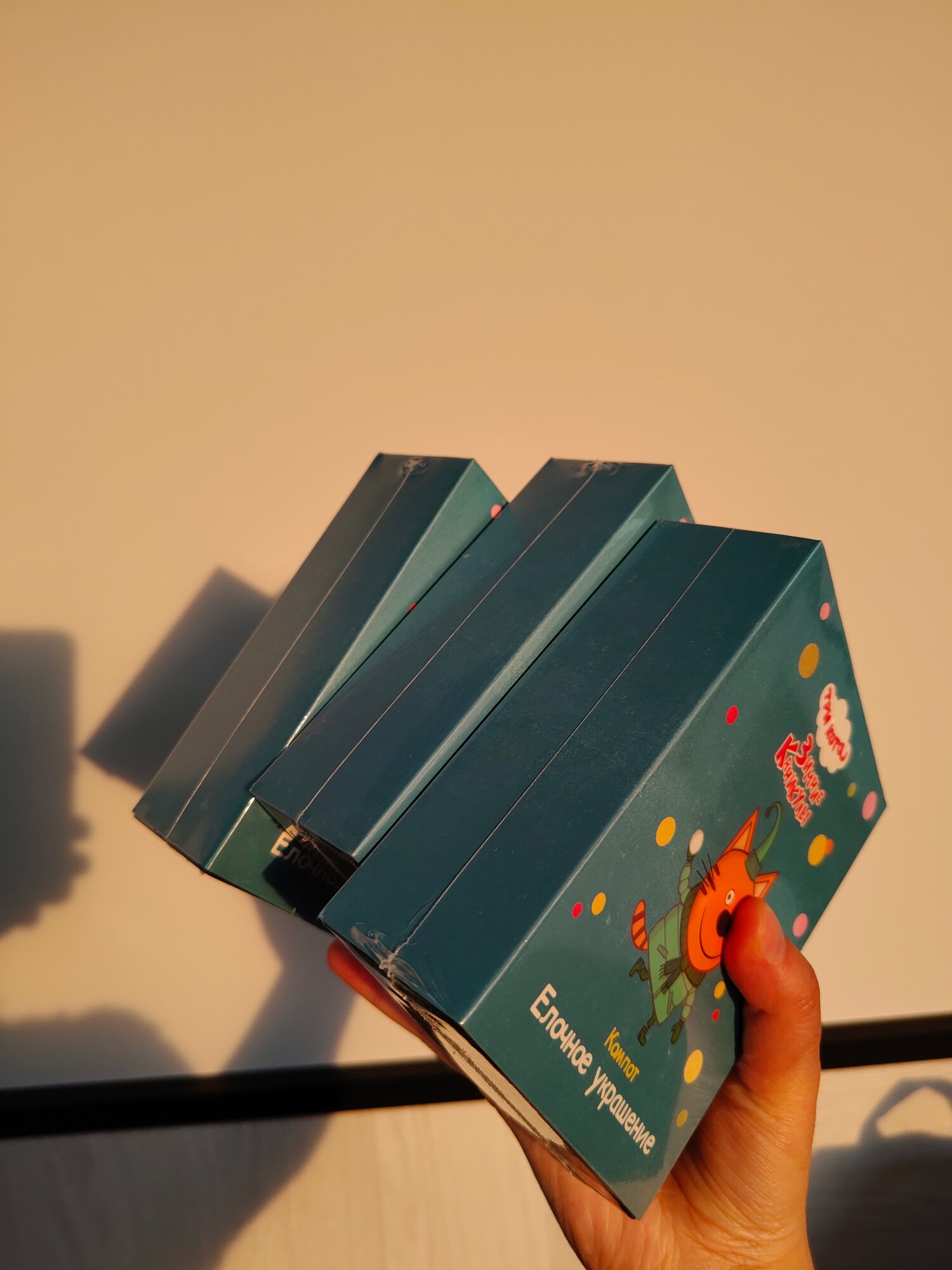 Набор елочных игрушек Подвески на елку Три кота 3D, 3 персонажа — фото 1