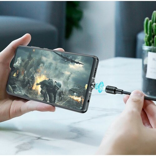 Кабель USB Lightning магнитный X52 1M 3A HOCO черный кабель usb lightning x52 магнитный 1m hoco черный