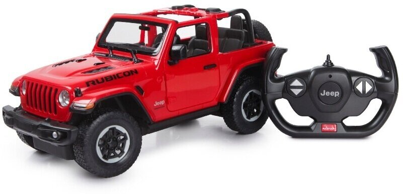 Машинка на радиоуправлении Rastar Jeep Wrangler JL (арт.79400), 1:14 (31см). Двери открываются. Красная