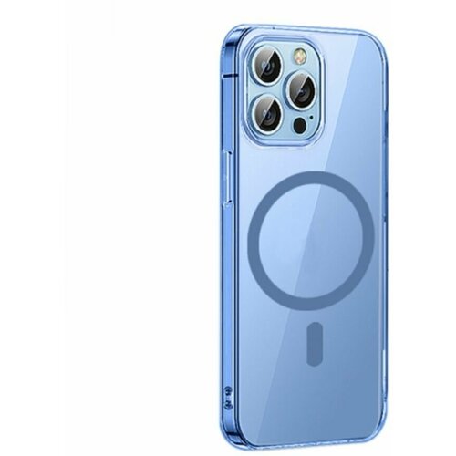 Чехол на айфон WiWU Magnetic Crystal Case MCC-101 для iPhone 13 Pro 6.1 inch Transparent Blue чехол накладка rokform crystal case для iphone 13 со встроенным неодимовым магнитом материал поликарбонат цвет прозрачный