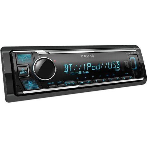 Автомагнитола Kenwood KMM-BT408 , 1 din , Встроенный Звуковой Процессор DSP , 200 Вт , 4x50 Вт, AUX, USB, BT, микрофон в комплекте