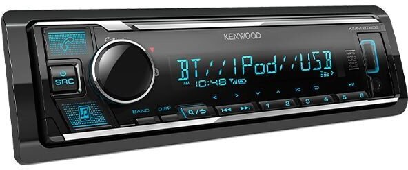 Автомагнитола Kenwood KMM-BT408  1 din  Встроенный Звуковой Процессор DSP  200 Вт  4x50 Вт AUX USB BT микрофон в комплекте