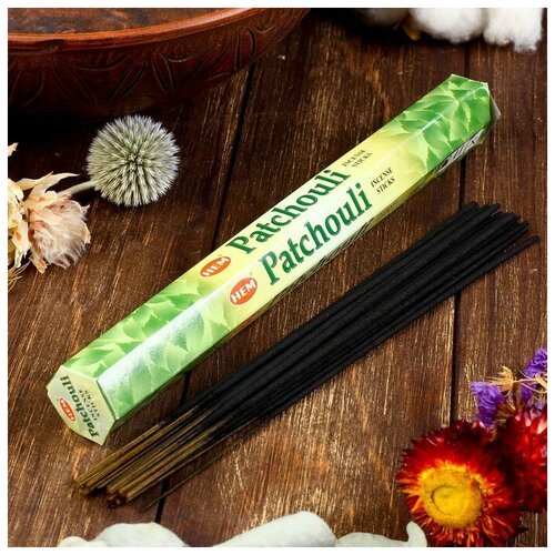 Благовония HEM Patchouli (Пачули), шестигранник, 20 палочек благовония hem masala incense sticks patchouli пачули 8 палочек