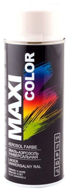 MAXI COLOR 9010MMX Эмаль-аэрозоль RAL9010 белая матовая 0,4л Maxi Color 9010mMX - фотография № 1