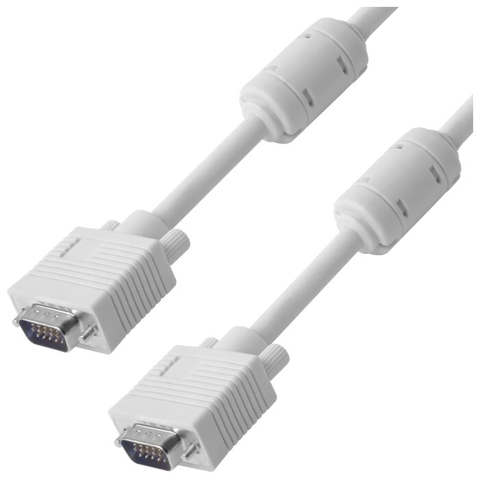 Кабель SVGA серый 1.8м dual link 15M / 15M ферритовые кольца 15M / 15M Premium, 28/28 AWG, двойной экран Greenconnect VGA (m) - VGA (m) 1.8м (OEM-VM2VM-1.8) - фото №3