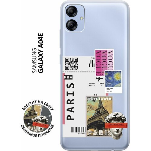 Силиконовый чехол на Samsung Galaxy A04e / Самсунг А04е с 3D принтом Paris Stickers прозрачный матовый soft touch силиконовый чехол на samsung galaxy a04e самсунг а04е с 3d принтом paris stickers черный