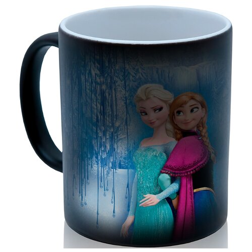 фото Кружка хамелеон две девушки спиной друг к другу, недорогой сувенир drabs