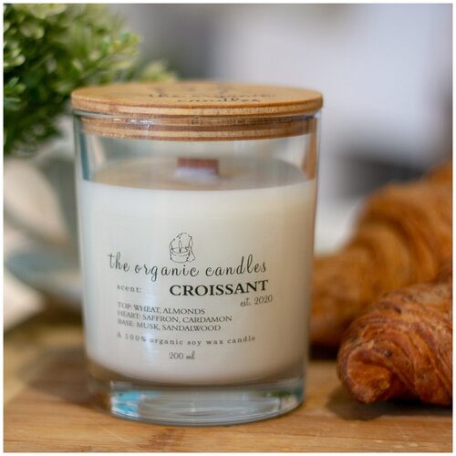 Свеча соевая с деревянным фитилем The Organic Candles Круассан - Croissant 200 ml