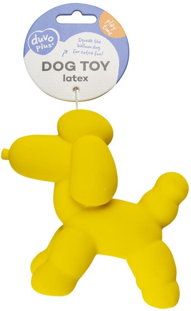 Игрушка для собак латексная DUVO+ "Надувной пудель", жёлтая, 14x6x12.5 см (Бельгия) - фотография № 3
