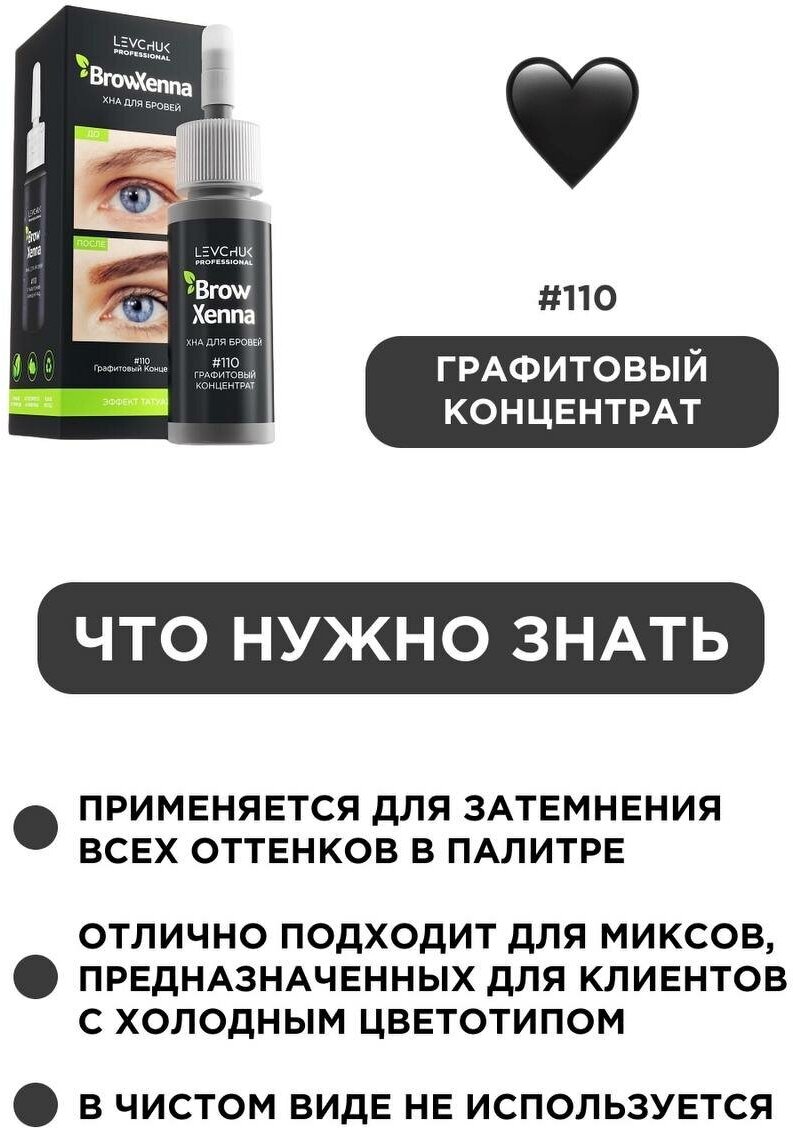 Хна для бровей Графитовый концентрат BrowXenna 10мл BrowXennaRU - фото №3
