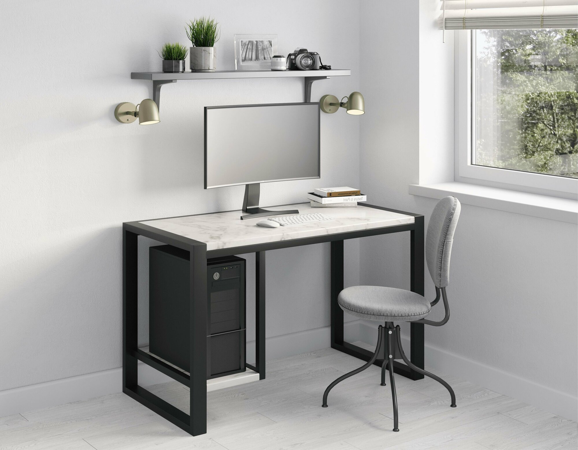Компьютерный стол, письменный стол, офисный стол в стиле лофт Modern Plus 122х64х75