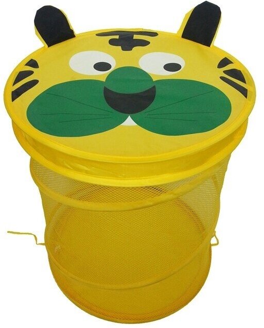 Сумка для игрушек КНР Тигр, прозрачная, желтая, 38х45 см, нейлон (R3020)