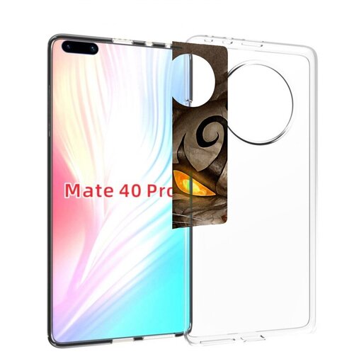 Чехол MyPads злой котик с желтыми глазами для Huawei Mate 40 Pro (NOH-NX9) задняя-панель-накладка-бампер