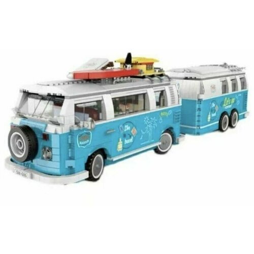 конструктор lego creator expert 10279 фургон volkswagen t2 camper 2207 дет Конструктор Creator 2207 деталей Автофургон Фольксваген T1 Camper с прицепомс