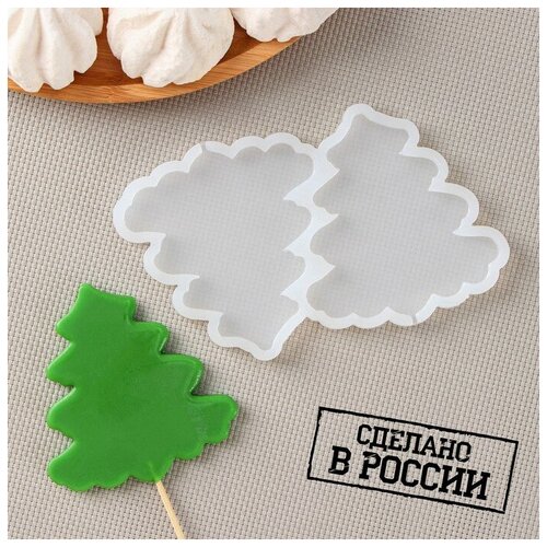 Силиконовый молд для леденцов и шоколада Ёлка 12908 см h8 см цвет прозрачный 1шт 610₽