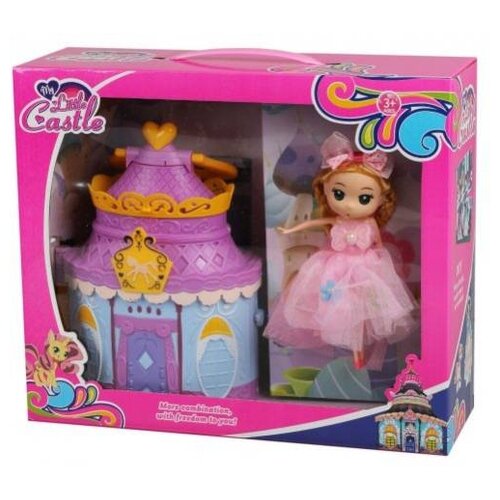 фото Наша игрушка кукольный домик 5517-a, розовый/голубой/желтый